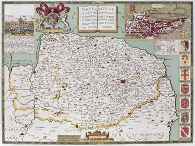 Norfolk, gravé par Jodocus Hondius (1563-1612) de 